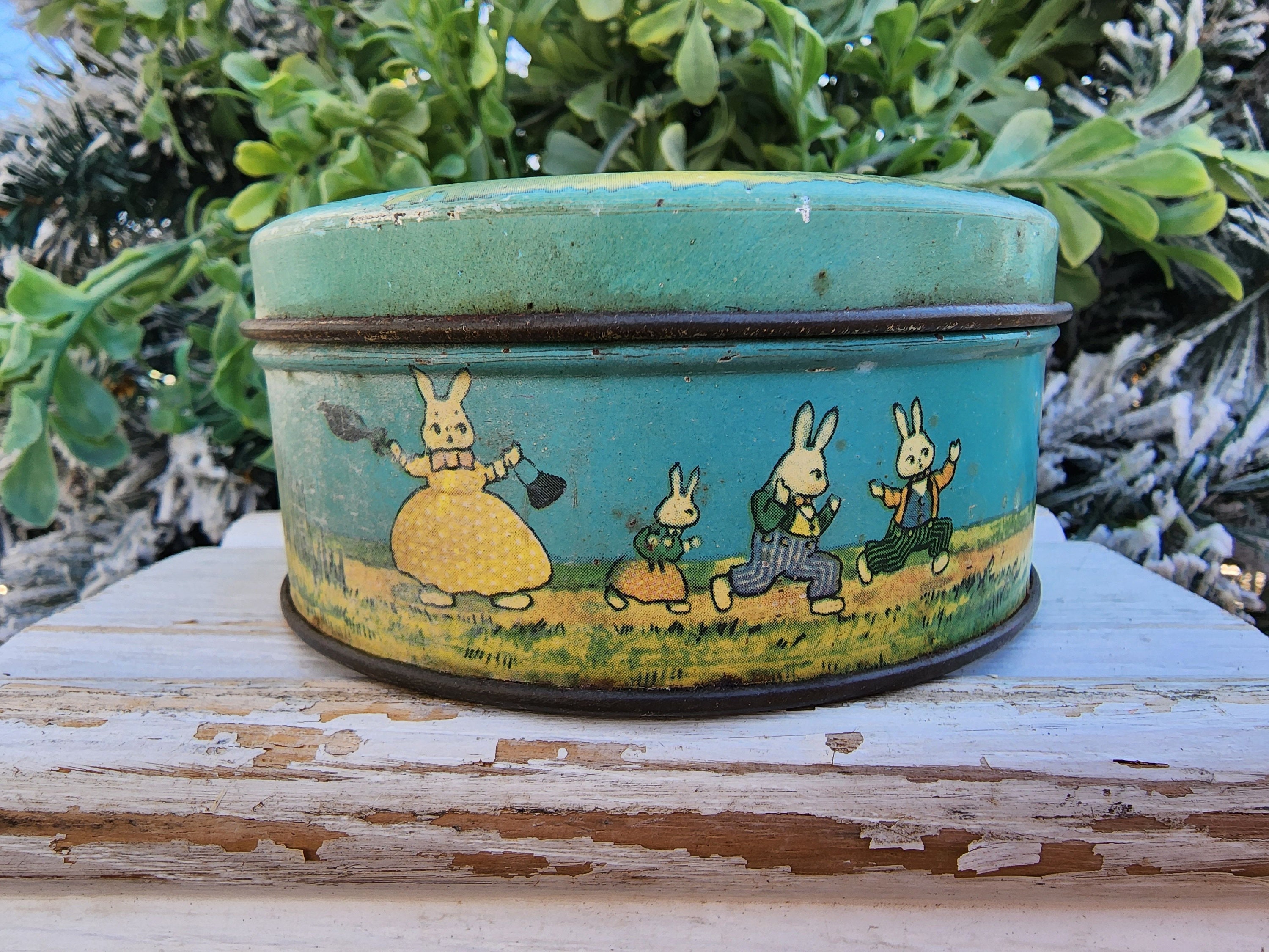 Sadter Rabbit Tin Vintage Peter Rabbit Easter Tin, Round,tindeco - Etsy