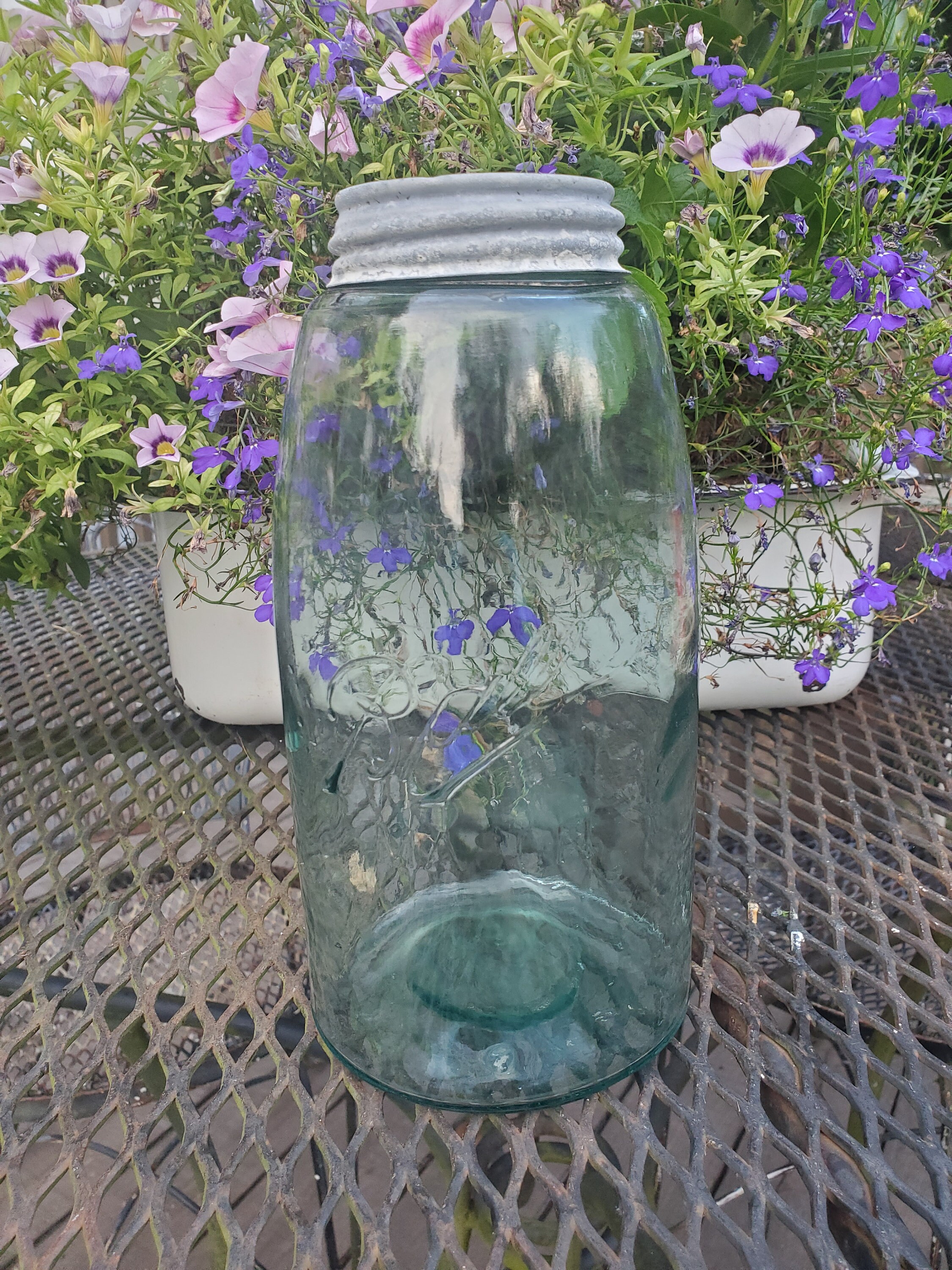 Vintage Ball Jar, Half Gallon, Blue