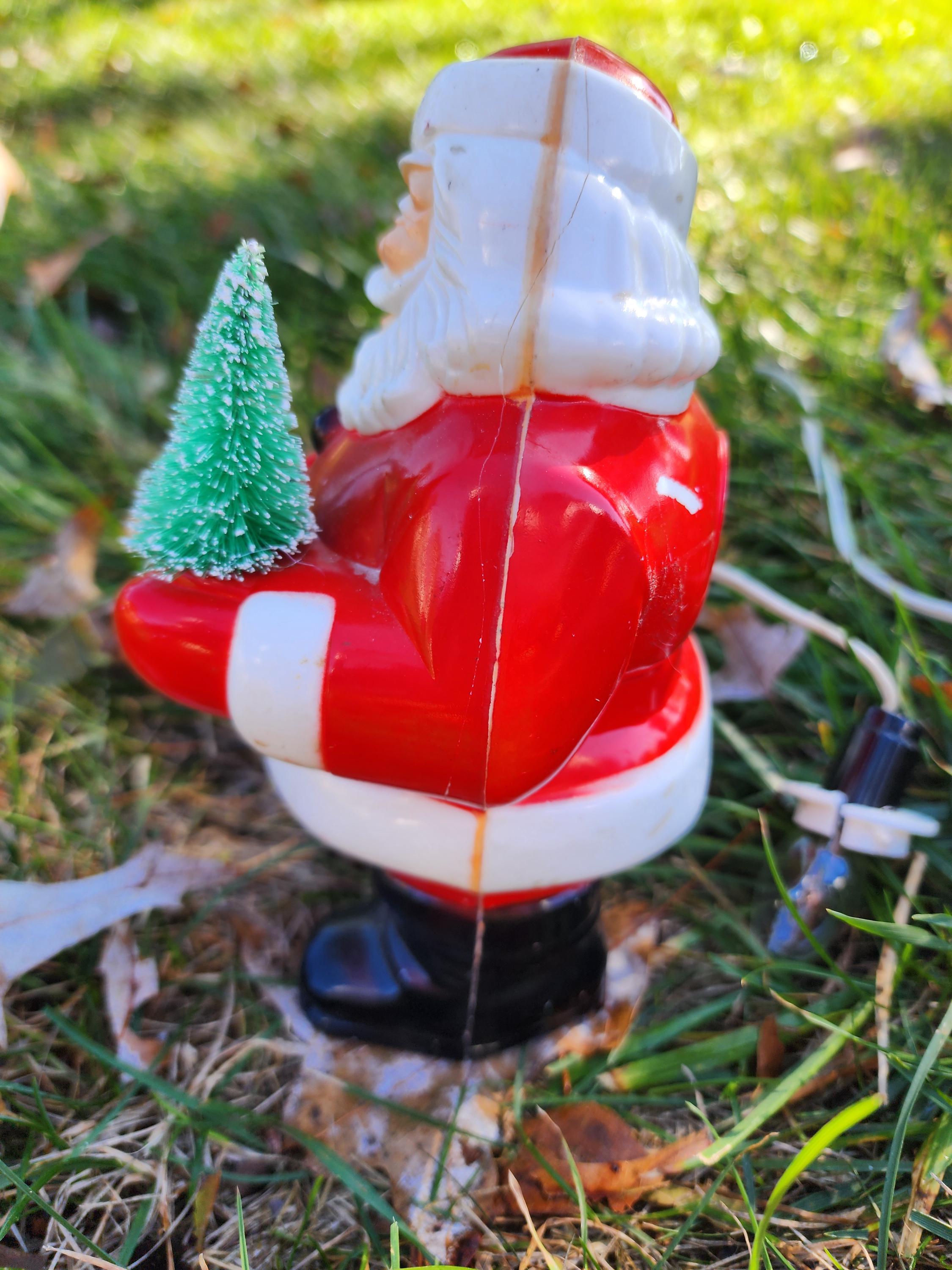Vintage Christmas Rosbro Santa Blowmold, Light Up, Night Light