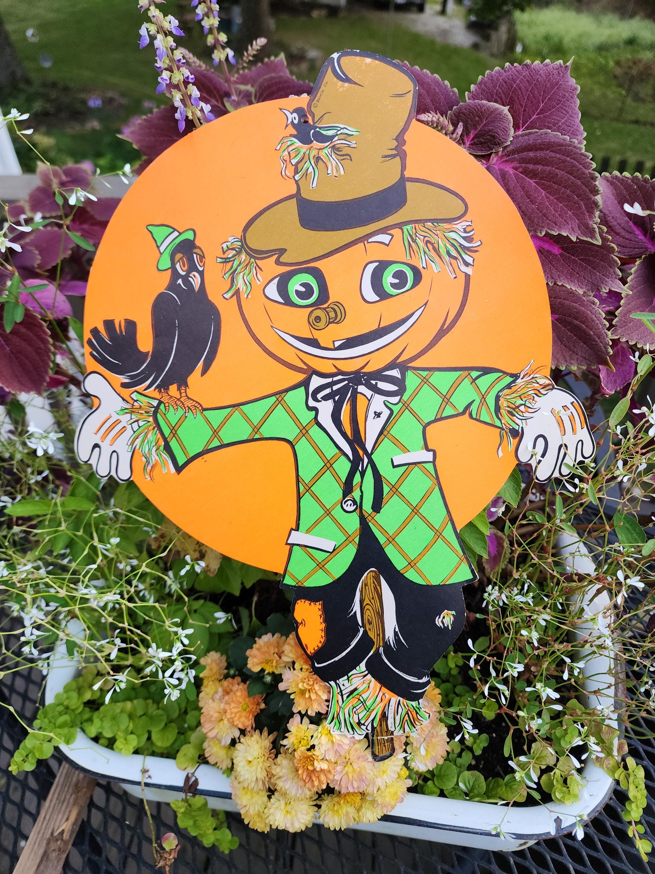 Vintage Halloween Beistle Company Paper Scarecrow/jack-o-lantern