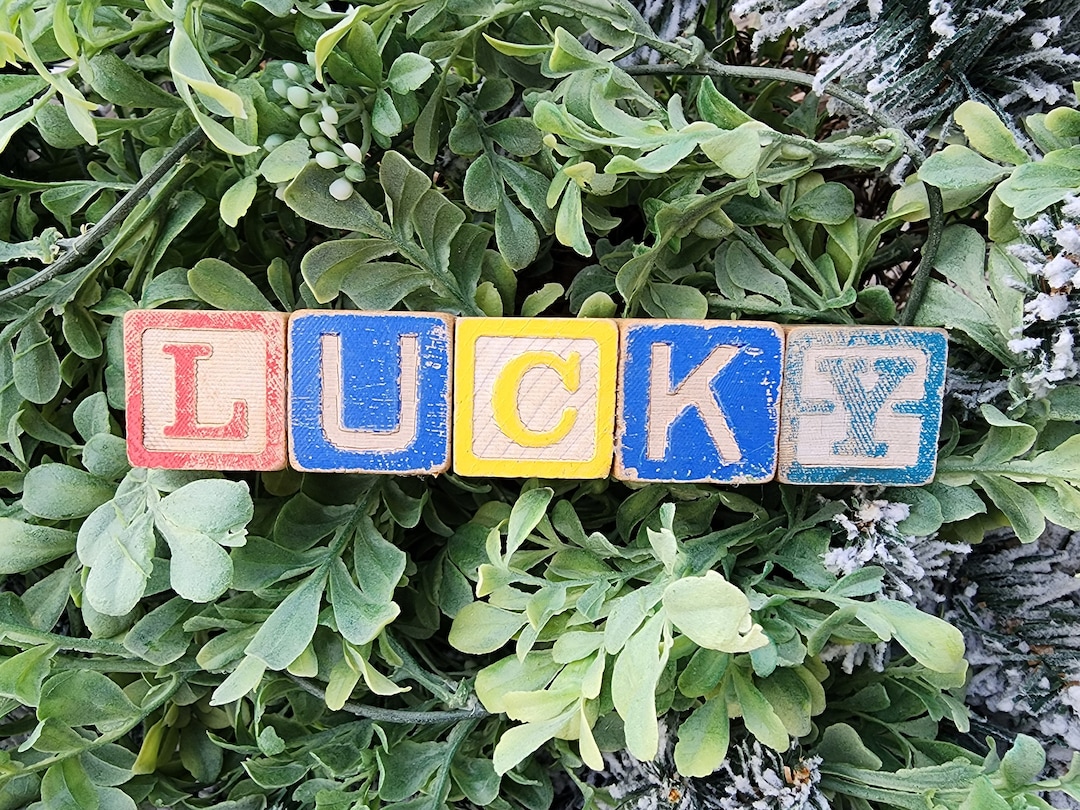 Vintage LUCKY Alphabet Block Word, Small Size Block Etsy