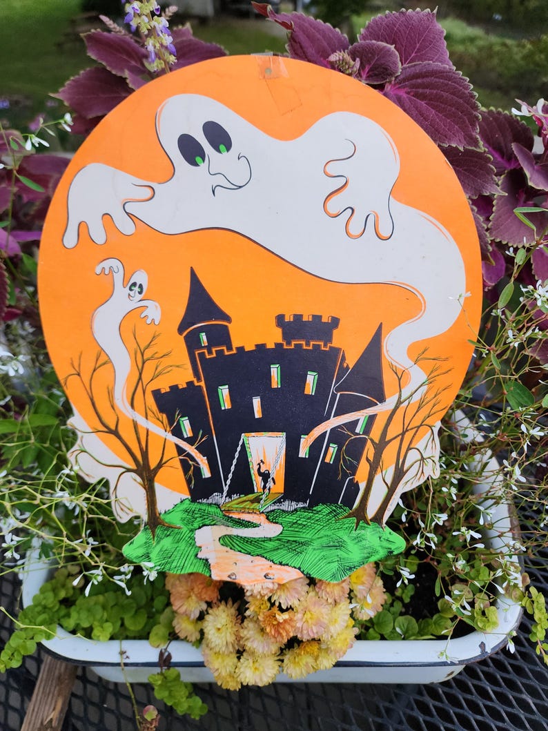 Beistle Vintage Halloween Beistle Company Paper Ghost/haunted House Decoration ...