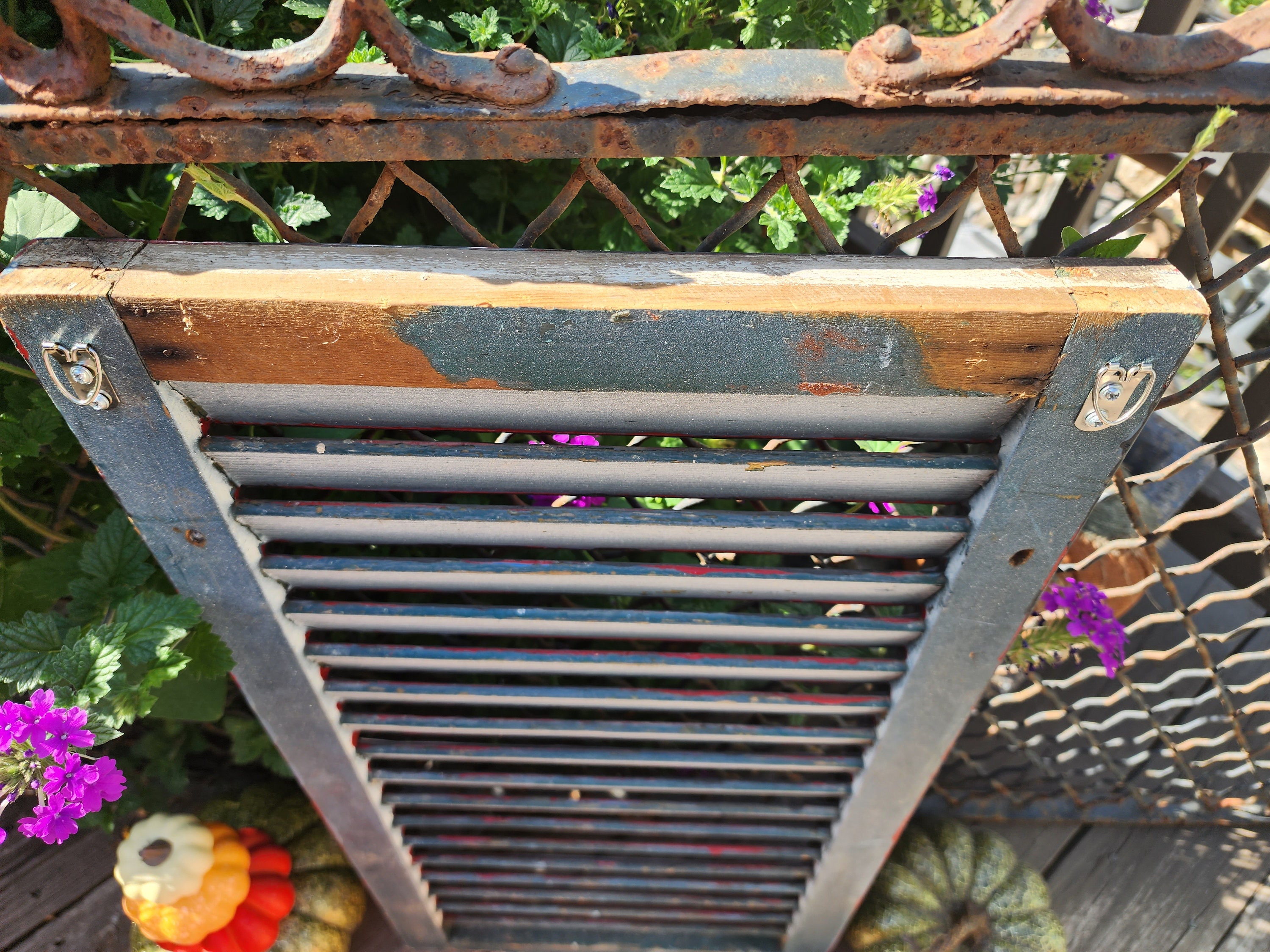 Greeter Wall Repurposed Farmhouse Shutter Wall Hanging, Black Shutter, Halloween ...