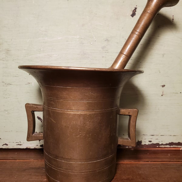 Vintage Brass Mortar and Pestle