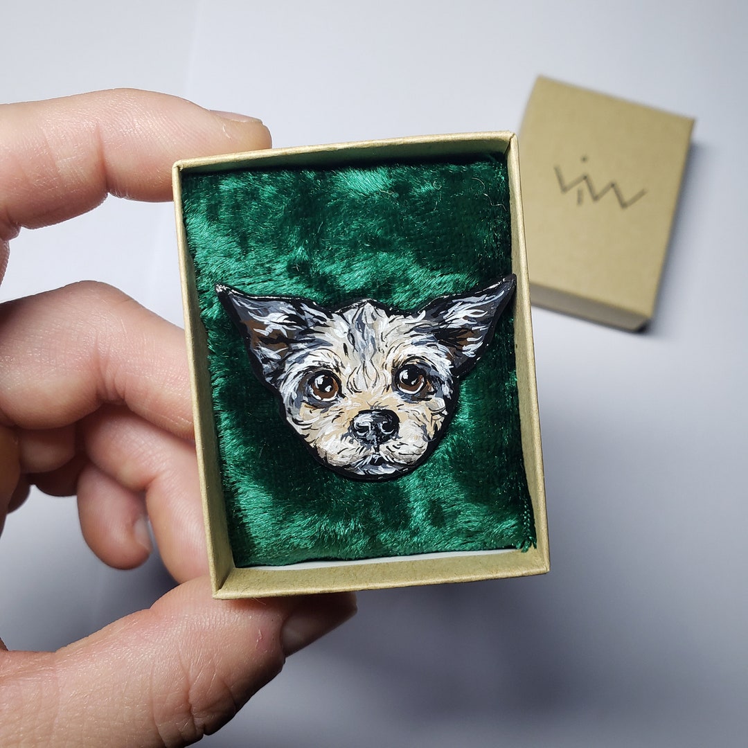 Pet Portrait Pin. Handmade Hand Painted Personalized Custom - Etsy