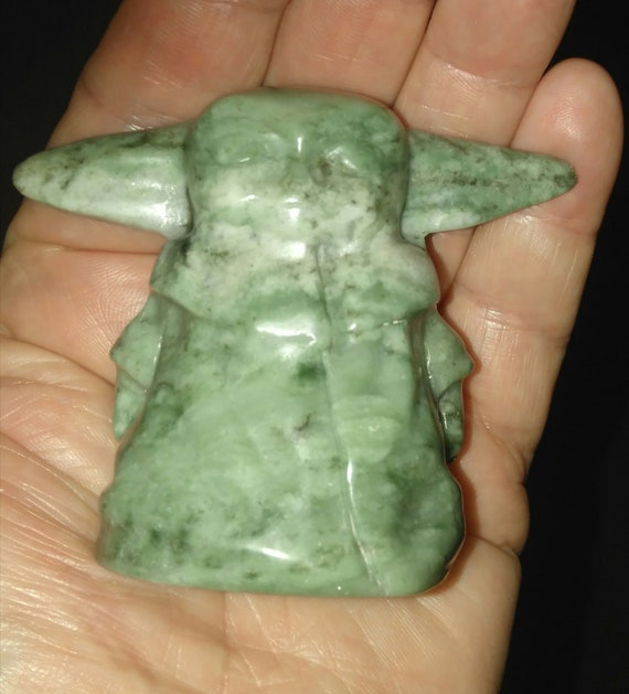 1pc Unusual Green Crystal Jade Figure Baby Yoda Mandalorian Etsy