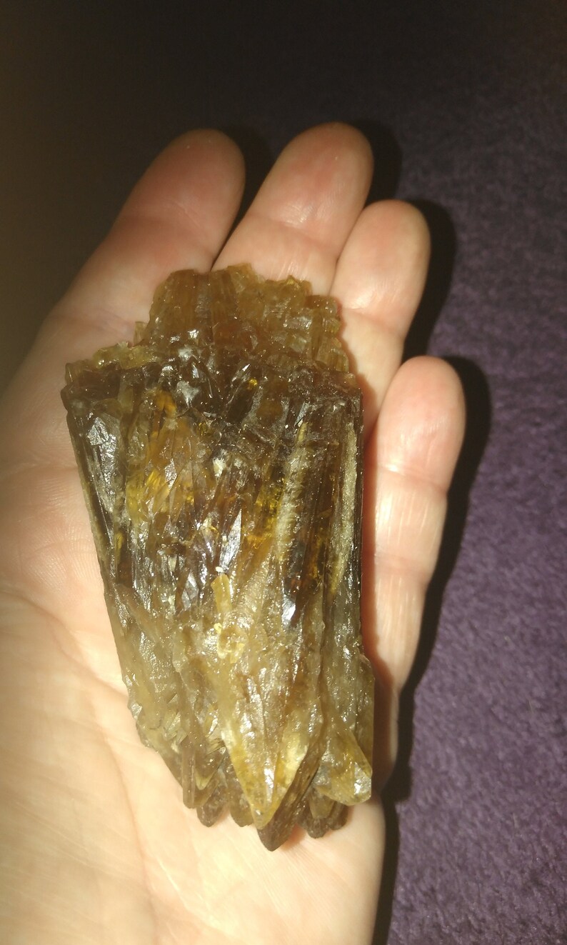 Rare /& VHTF specimen raw natural Amber Calcite crystal healing reiki meditation 3.5