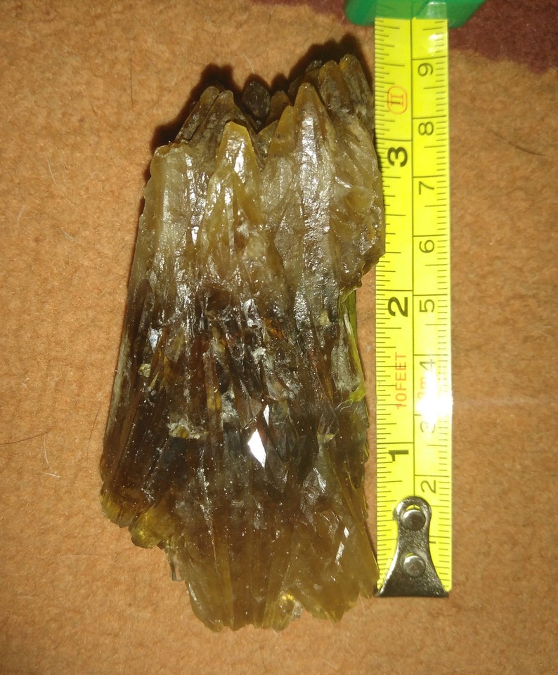 Rare /& VHTF specimen raw natural Amber Calcite crystal healing reiki meditation 3.5