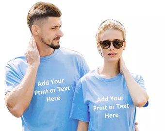 Personalised Adults Unisex Handmade Cotton T-Shirts with Digital Printing Technology, Add Your Photo, Logo and Text