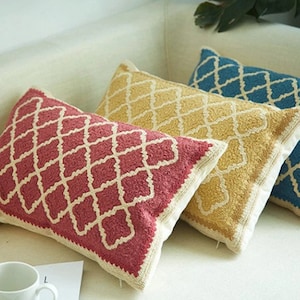 Copricuscino di lusso in cotone jacquard marocchino con cerniera invisibile, 12'' x 20'' (30 cm x 50 cm) rettangolo