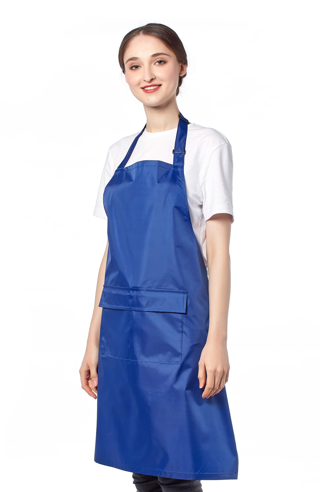 Blue Waterproof Soft PVC Apron With Adjustable Neck Strap and Etsy UK