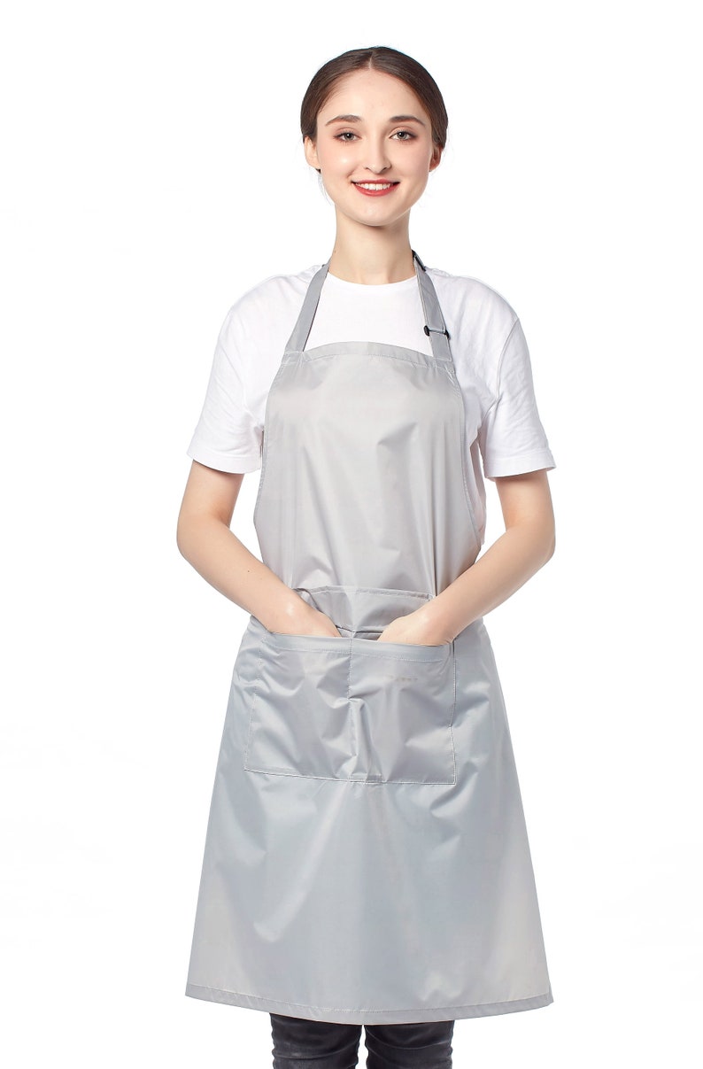 Silver PVC Waterproof Soft Apron With Adjustable Neck Strap Etsy UK