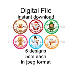 Christmas Cupcake Topper / Instant download / Santa Deco