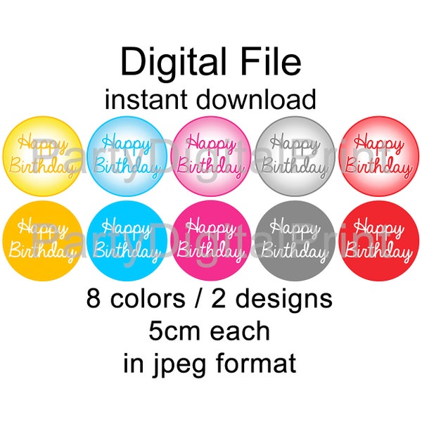 Birthday Cupcake Topper / Instant download / Birthday Deco