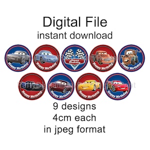 Disney Cars Cupcake Topper / Instant download / Birthday Deco
