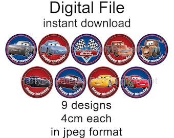 Disney Cars Cupcake Topper / Instant download / Birthday Deco