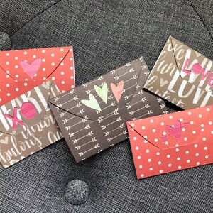 Valentine Note Cards SVG | Love Cardvelope | Hearts Card Envelope | Cricut Envelope Digital Download | Cupid Love Notes