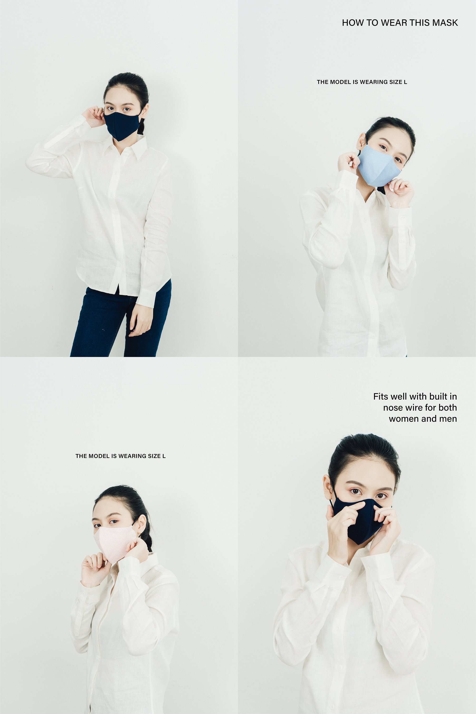 3 Layer Face Mask with Lanyard Adult Teen Kid Cotton Poly Etsy