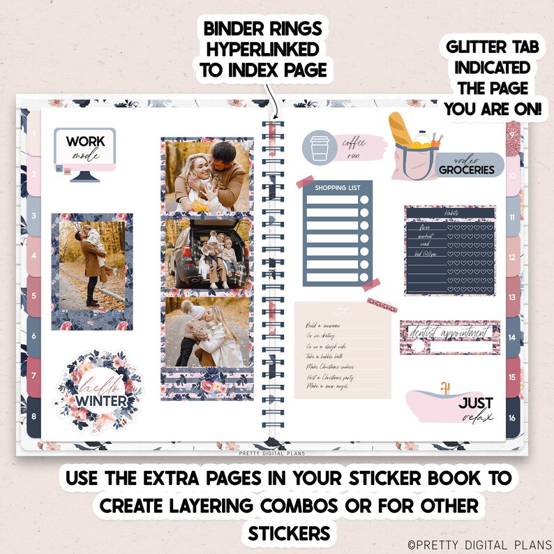 Winter Digital Stickers Goodnotes Watercolour Floral Sticker - Etsy