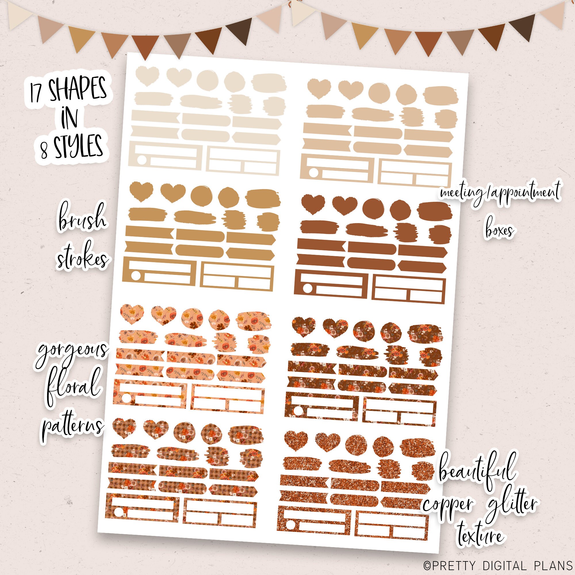 Fall Digital Stickers Goodnotes Floral Sticker Book Autumn Planner ...
