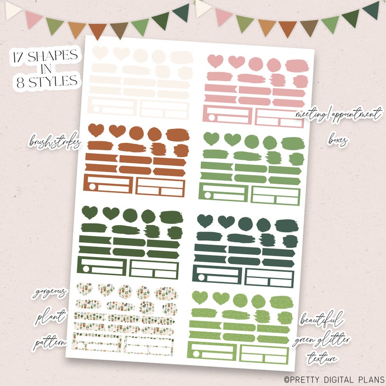 Plant Lover Digital Stickers Goodnotes Botanical Functional Sticker ...