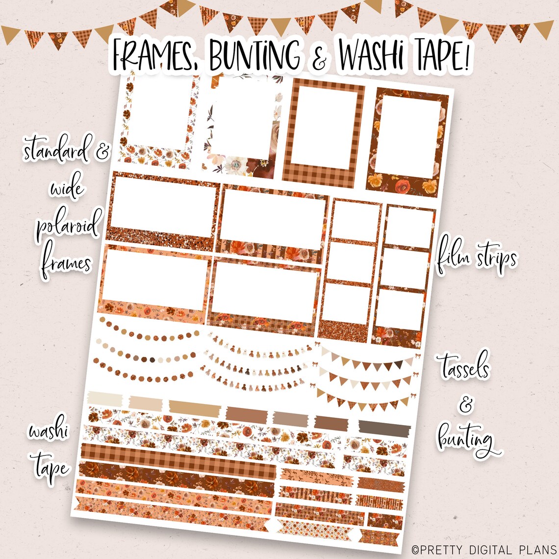 Fall Digital Stickers Goodnotes Floral Sticker Book Autumn Planner ...