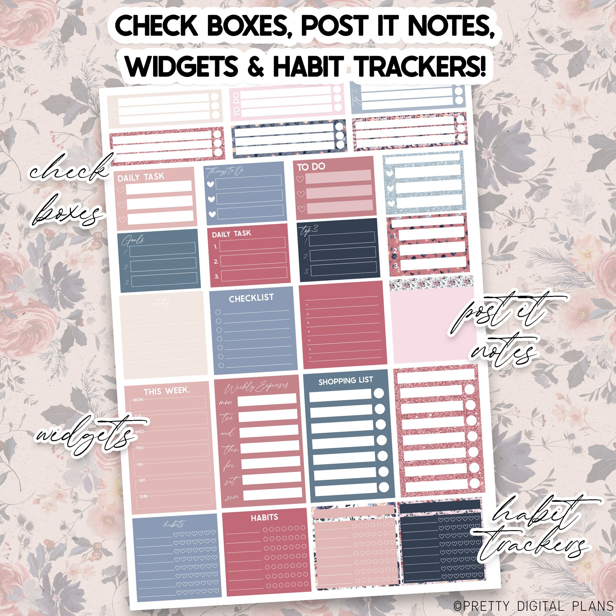 Winter Digital Stickers Goodnotes Watercolour Floral Sticker Book ...