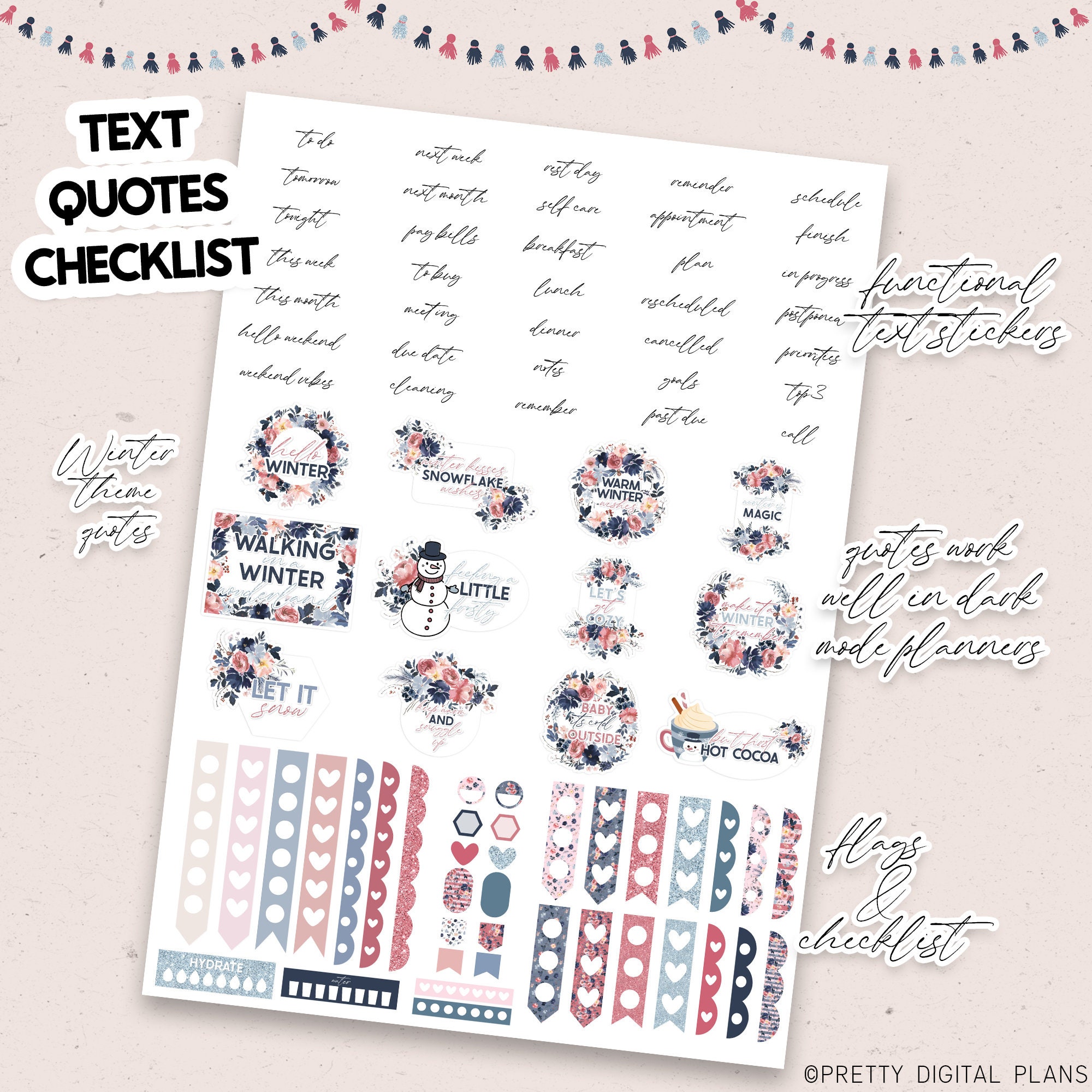Winter Digital Stickers Goodnotes Watercolour Floral Sticker Book ...