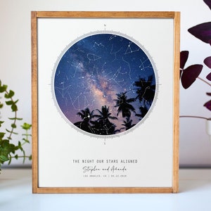 Star Map Couples Engagement, Anniversary Gifts for Husband | Night Sky Beach Wedding Gifts for Couples | Personalized Gifts for Boyfriend