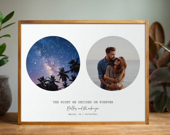 Star Map Night Sky by Date Couples Engagement, Anniversary Gifts | Gifts for Husband, Wife Personalized Constellation Map Wedding Gifts