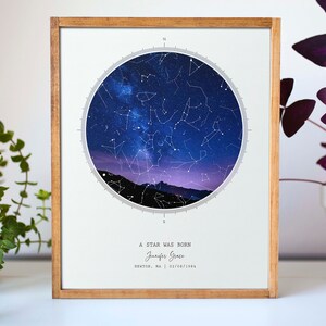 Konstellation Sternenkarte 50. Geburtstag Geschenk, Beste Freundin Geschenke | Geschenk für Mama | Mama Geburtstagsgeschenk von Tochter