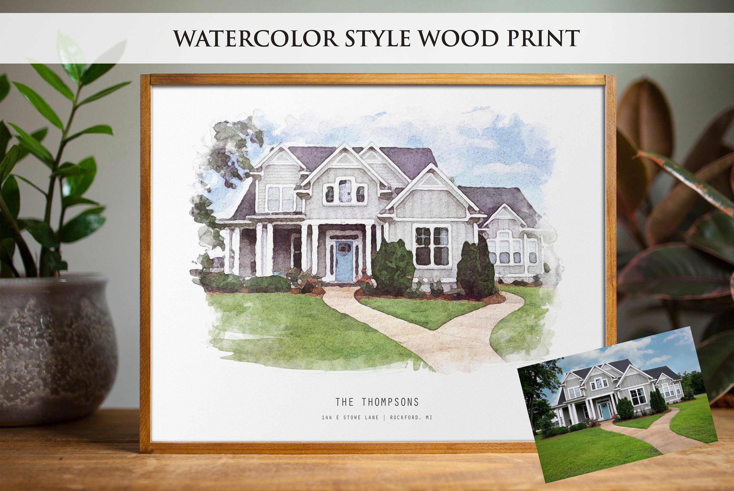 Custom Watercolor House Portrait Painting From Photo Housewarming Gifts  DIGITAL Watercolor Print Housewarming Gifts New Home Gifts 