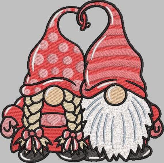 Gnome valentine machine embroidery design digital download  etsy Gnome valentine machine embroidery design digital download  etsy
