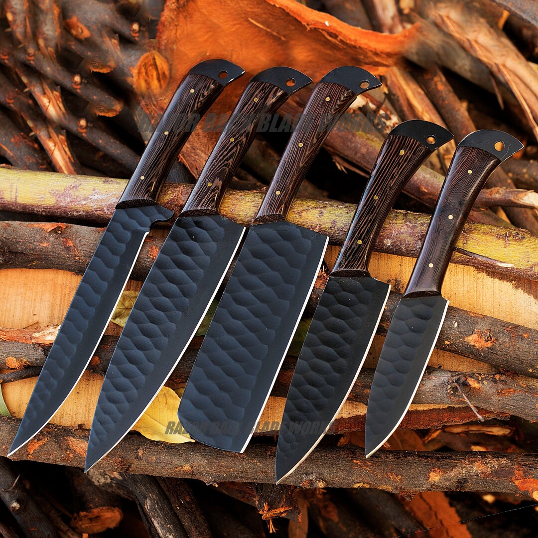 Handmade Chef Set, Steel Chef Knife Set , Outdoor Chef Knife Set, Knife