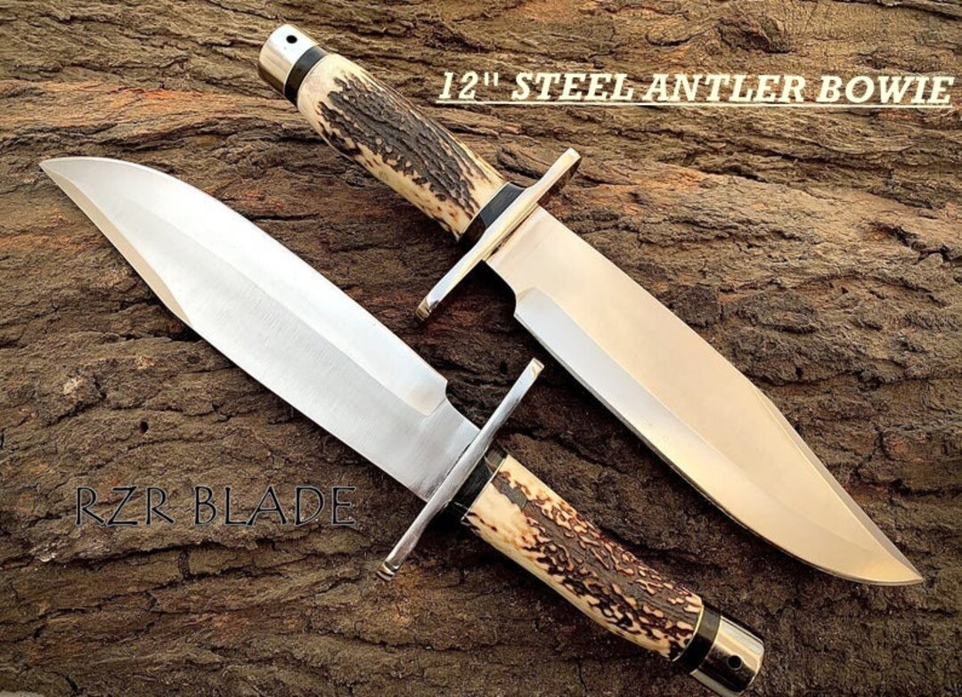 Hunting Bowie Knife Pig Sticker Knife Handmade Knife With Leather