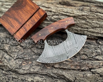 Ulu Knife, Ulu Chef Knife, Damascus Kitchen Knife , Damascus Kitchen knife , ulu knife with stand