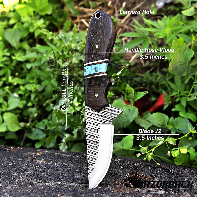 Cuchillo de corte de toro vaquero hecho a mano: hoja de acero para raspar, funda de cuero plana. imagen 18