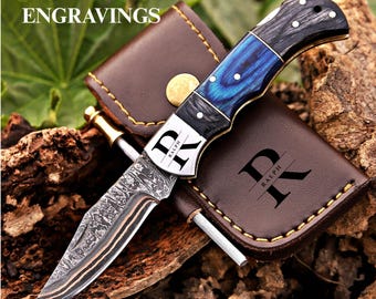 Personalized Pocket Knife - Engraved Blade Groomsmen Gift, Anniversary & Christmas Gift for Him, Dad, Husband