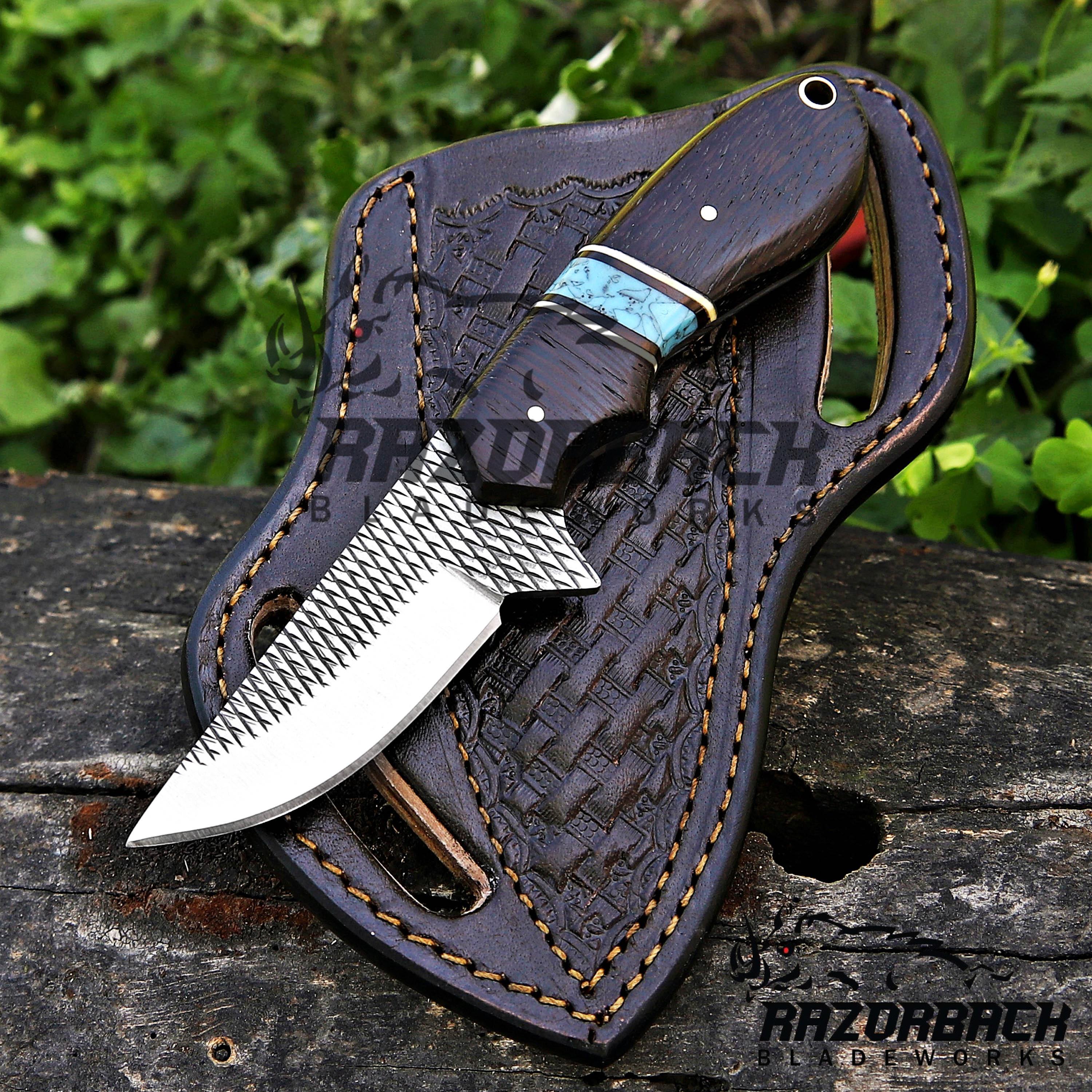 Damascus Steel Bull Cutter Knife Handmade