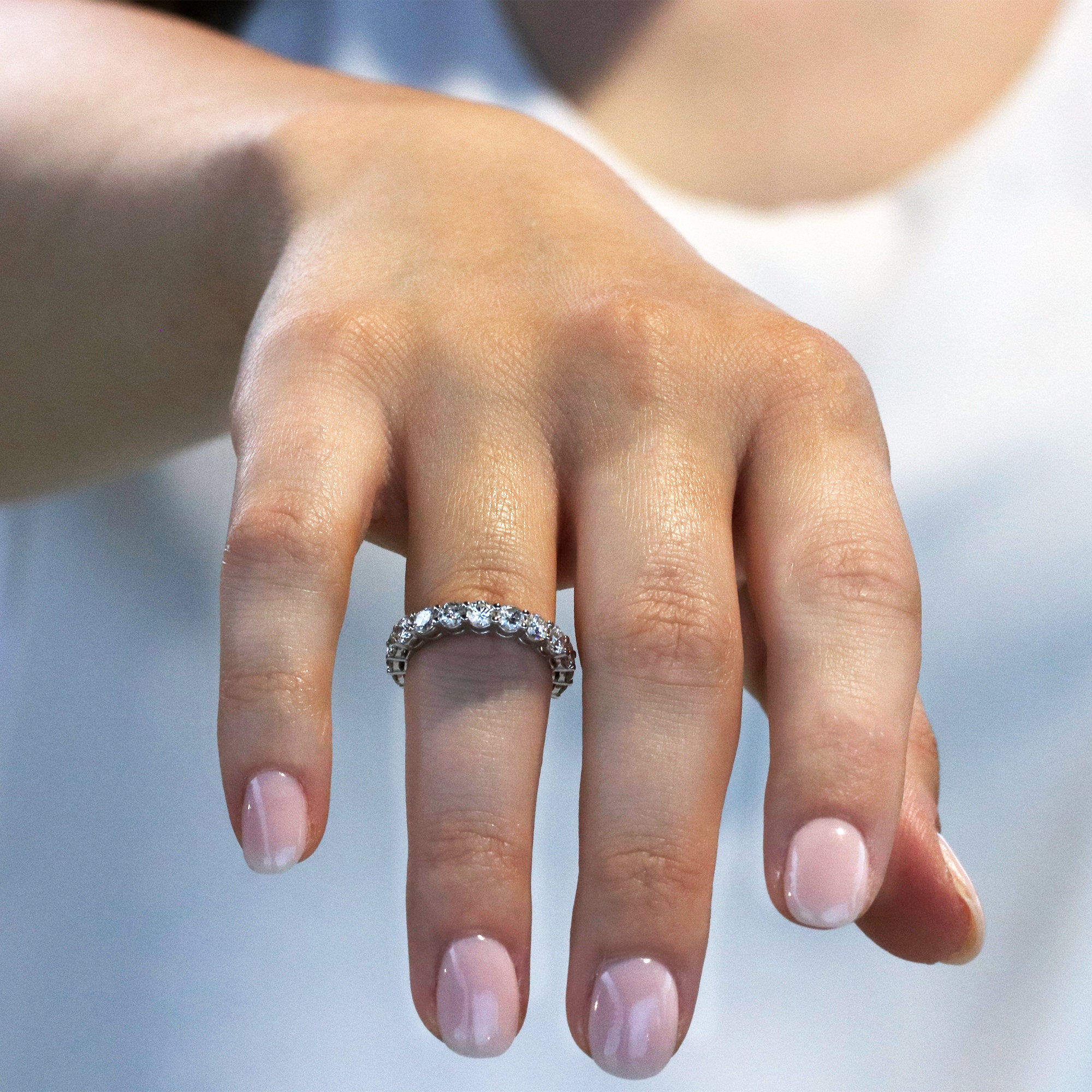 Anillo de eternidad de oro blanco 14K 2.75 CTW Etsy España