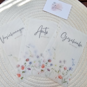 Geldumschlag Frosty Design inkl. Dashboard/Inlay "Flower" | Spartöpfe | Umschlagmethode Geld sparen | Budget Planer |