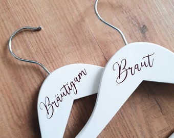 Sticker for personalized clothes hanger bride, groom, best man, bride, groom