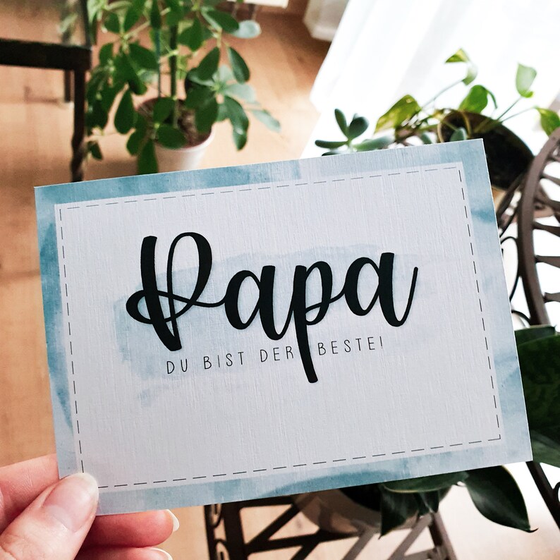 Vatertagskarte Papa Du bist der Beste Vatertag | Etsy