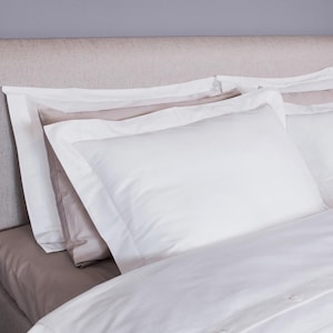 White Cotton Sateen Bedding Set Minimal Duvet Cover Set Bedroom Duvet Cover and Pillowcases Cotton Bedding for Hotels Bed Linen Set