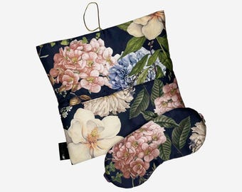 Floral Cotton Sleep Mask "Magic Garden" with Travel Case