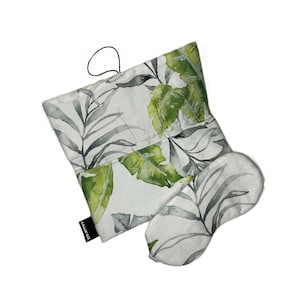 Botanical Print Cotton Sateen Sleep Mask with Travel Pouch &quot;Flora Costera&quot;