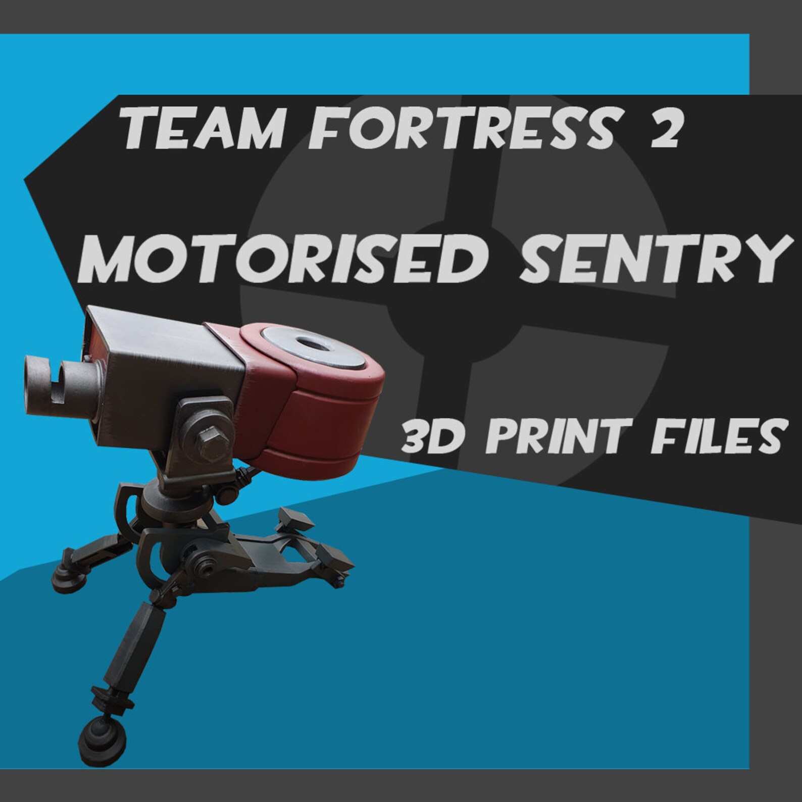 Team Fortress 2 Motorised Sentry 3D print files and Etsy