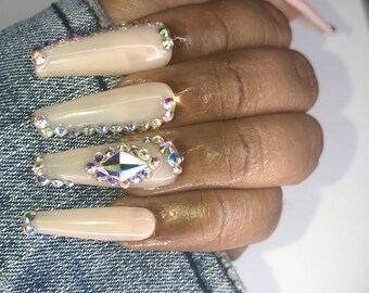 Bling Press On Nails Etsy