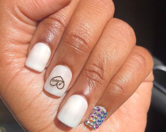 Short White Nails Etsy Short White Nails Etsy