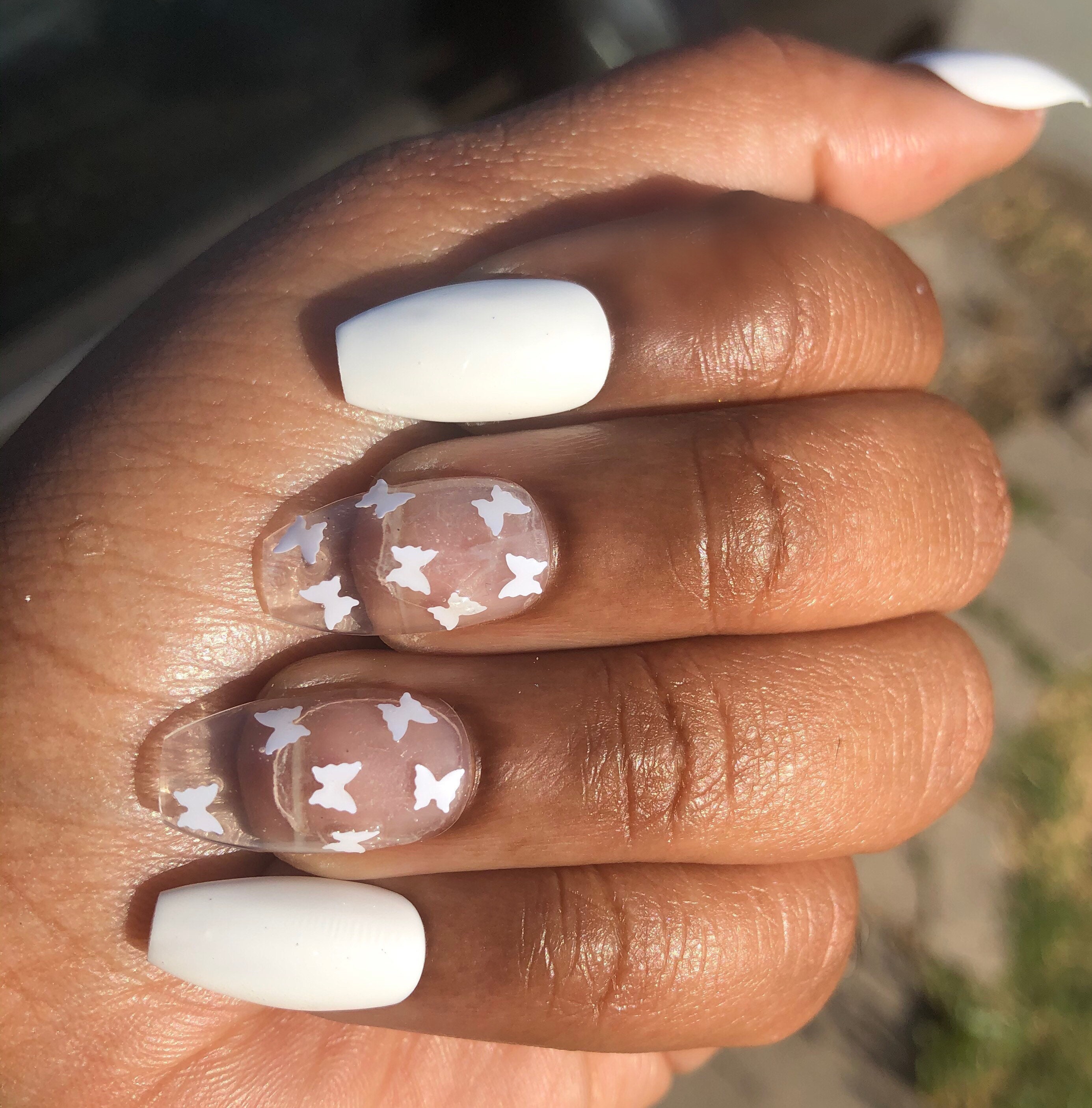 Featured image of post The Best 18 Coffin Short Cute Acrylic Nails Butterfly